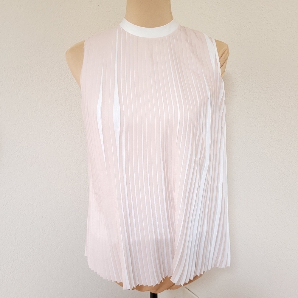 COS Tan Pleated Blouse